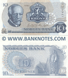 Norway 10 Kroner 1977 (AA prefix) UNC