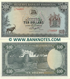 Rhodesia 10 Dollars 1.3.1976 (J/42 241162) AU+
