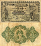 Rhodesia (Standard Bank) 10 Shillings 4.4.1936 (R 1/2 A786451) (circulated) F-VF