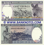 Rwanda 100 Francs 24.4.1989 (Z 176452xx) UNC