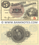 Sweden 5 Kronor 1946 (H 622781) (Sig: Lennart Hammarskiöld; "Ericsson") AU