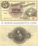 Sweden 5 Kronor 1952 (X 842646) Sig: Unidentified; "H. Wennerholm" (circulated) VF-XF