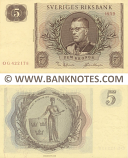 Sweden 5 Kronor 1961 (TE 819942) (Sig: Per Åsbrink; Hjalmar Ekengren) (lt. circulated) XF+