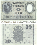 Sweden 10 Kronor 1958 (12758315) (Sig: Åke Gustafsson; Karl Gustaf Rosengren) (v. lt. circulated) XF-AU