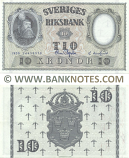 Sweden 10 Kronor 1959 (09545843) (Sig: Sture Laurén; Unidentified) (lt. circulated) XF+