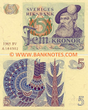 Sweden 5 Kronor 1976 (ser#varies) UNC