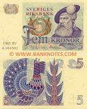 Sweden 5 Kronor 1965 (Sig: Per Åsbrink; Sture Laurén) (CY–A702833) (lt. circulated) XF