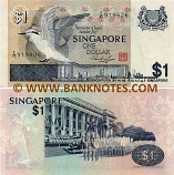 Singapore 1 Dollar (1976) (segmented sec. thread) (G/88 4533xx) UNC