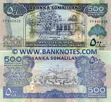 Somaliland 500 Shillings 2011 (LY7964xx) UNC