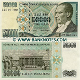 Turkey 50000 Lira (1995) (L25/0680xx) UNC