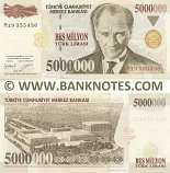 Turkey 5 Million Lira 1.1997 (M19/355437) UNC