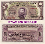 Uruguay 10 Pesos (1939-66) (Serie C; 06420540) UNC