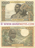 Ivory Coast 1000 Francs 1968-70