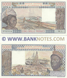 Ivory Coast 5000 Francs 1978 (W.1/0021235878) UNC