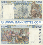 Benin 5000 Francs 2002 (B-02155750299) (circulated) VF