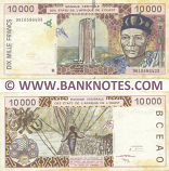 Niger 10000 Francs 1998 (9816588504) RARE (lt. circulated, lt sts) XF