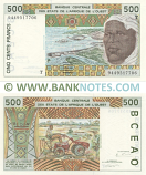 Togo 500 Francs 1994 (T-9449517706) (Sig.26: Banny, Kabore) UNC