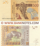 Togo 500 Francs 2014 (T 147115610xx) UNC