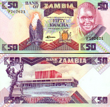 Zambia 50 Kwacha (1986-88) (46/F 702617) UNC