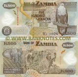 Zambia 500 Kwacha 2005 (DF/03 28420xx) UNC