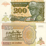 Zaire 200 Nouveaux Zaires 1994 (L 75478xx A) UNC