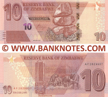 Zimbabwe 10 Dollars 2020 (AH3191823) UNC