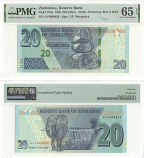 Zimbabwe 20 Dollars 2020 (AF6689826) PMG-65
