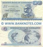 Zimbabwe 2 Dollars 1983 (AA-4741114-L) (circulated) VF