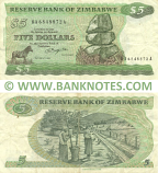 Zimbabwe 5 Dollars 1980 (BA 6848872 A) (circulated) VF