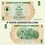 Zimbabwe 5 Dollars 2006 (AA52204xx) UNC