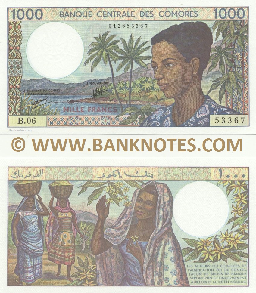 Comoros Currency Bank Note Gallery