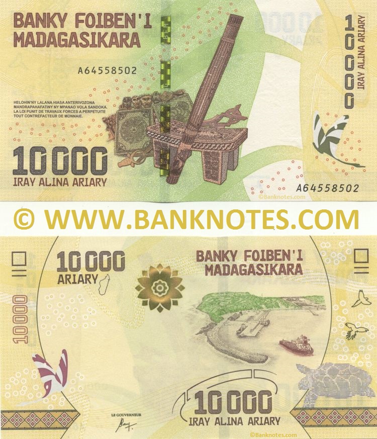 thumbnail image 2 of Frog Note – Madagascar 1995 Banknote, Animal Currency, UNC, Paper Money Memorabilia 2 of 5