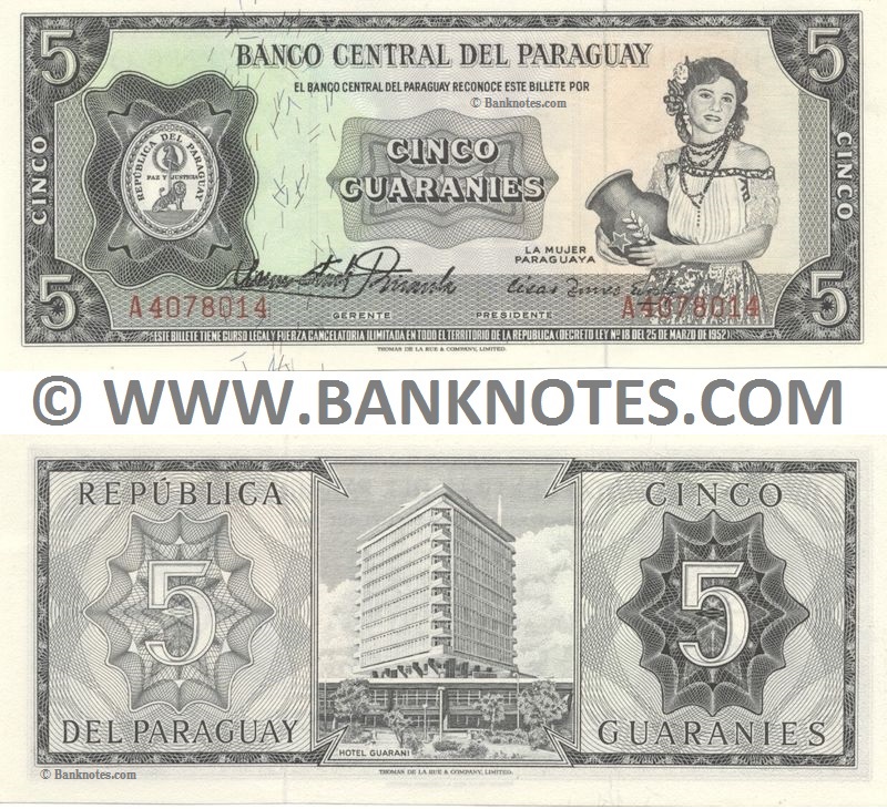 thumbnail interactive-video image 1 of Paraguay 5000 Guaranies 2003 Banknote – World Paper Money UNC Currency Bill 1 of 2