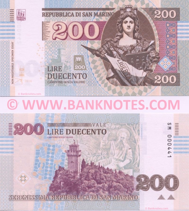 San Marino Currency Banknote Gallery
