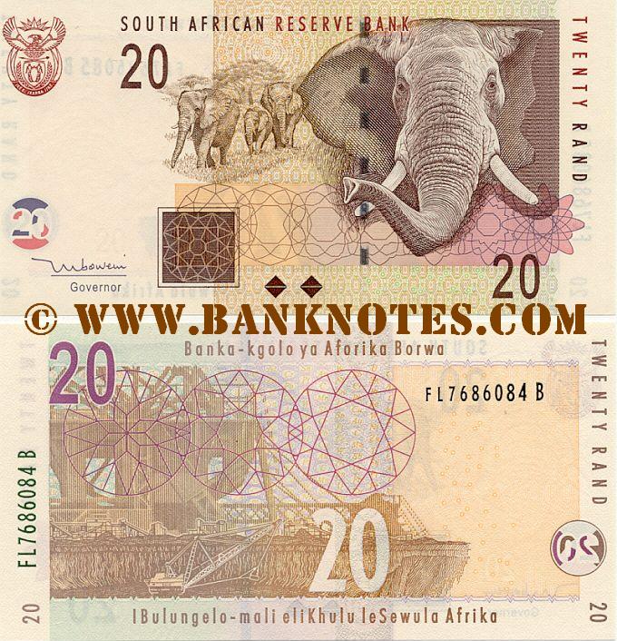 south africa 20 rand 2005 south african bank notes