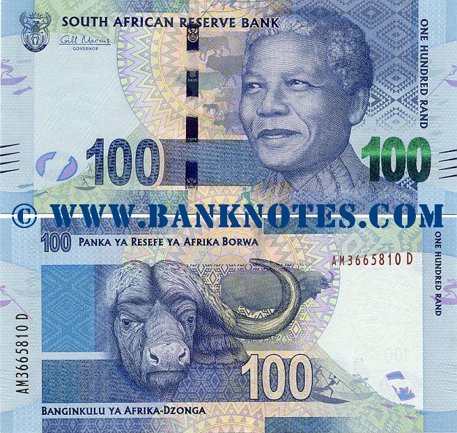 South Africa 100 Rand 2012 South African Bank Notes Paper Money 